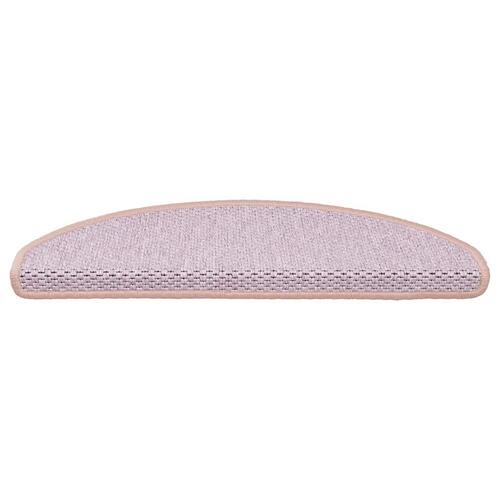 Selvklæbende trappemåtter 30stk. 65x21x4cm sisal-look lyserød
