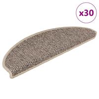 Selvklæbende trappemåtter 30 stk. 65x21x4 cm sisal-look beige