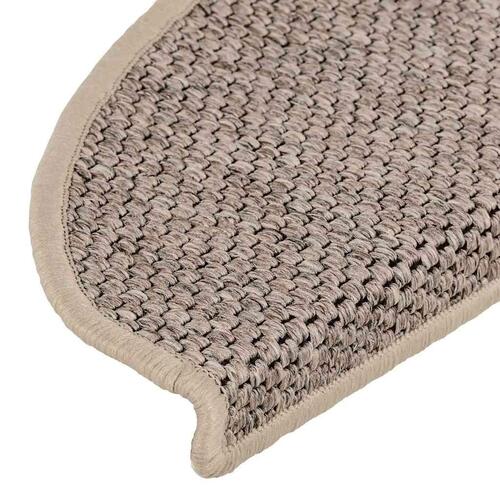 Selvklæbende trappemåtter 30 stk. 65x21x4 cm sisal-look beige
