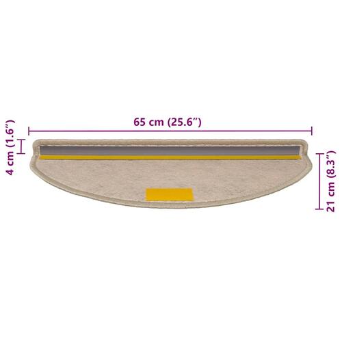 Selvklæbende trappemåtter 30 stk. 65x21x4 cm sisal-look beige