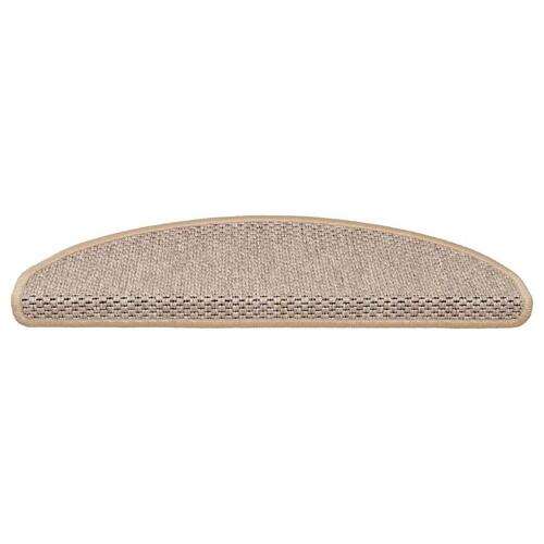 Selvklæbende trappemåtter 30stk. 65x21x4cm sisal-look lys beige
