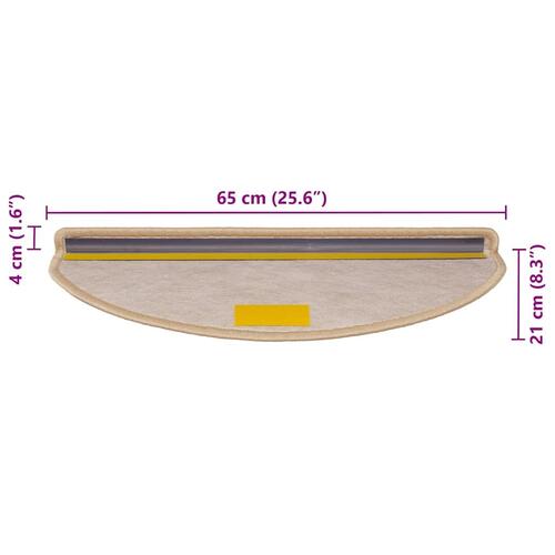 Selvklæbende trappemåtter 30stk. 65x21x4cm sisal-look lys beige