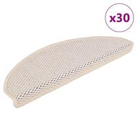 Selvklæbende trappemåtter 30 stk. 65x21x4 cm sisal-look creme