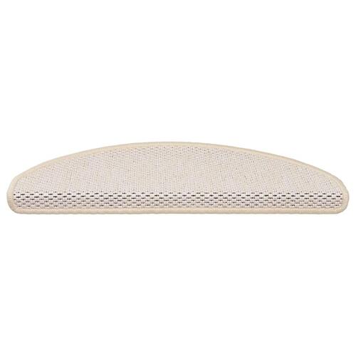 Selvklæbende trappemåtter 30 stk. 65x21x4 cm sisal-look creme