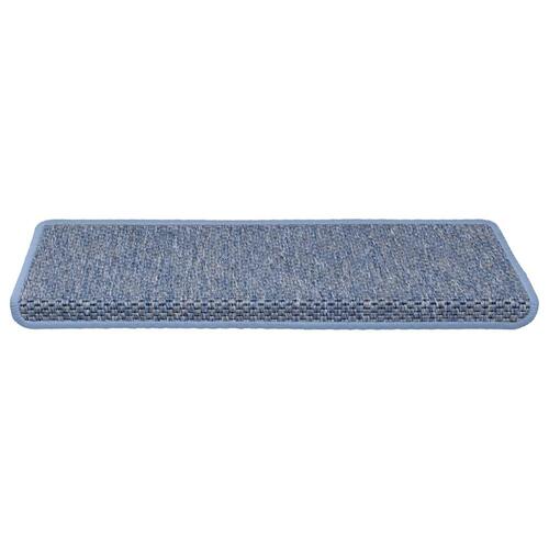 Selvklæbende trappemåtter 30 stk. 65x21x4 cm sisal-look blå