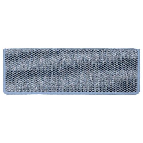 Selvklæbende trappemåtter 30 stk. 65x21x4 cm sisal-look blå