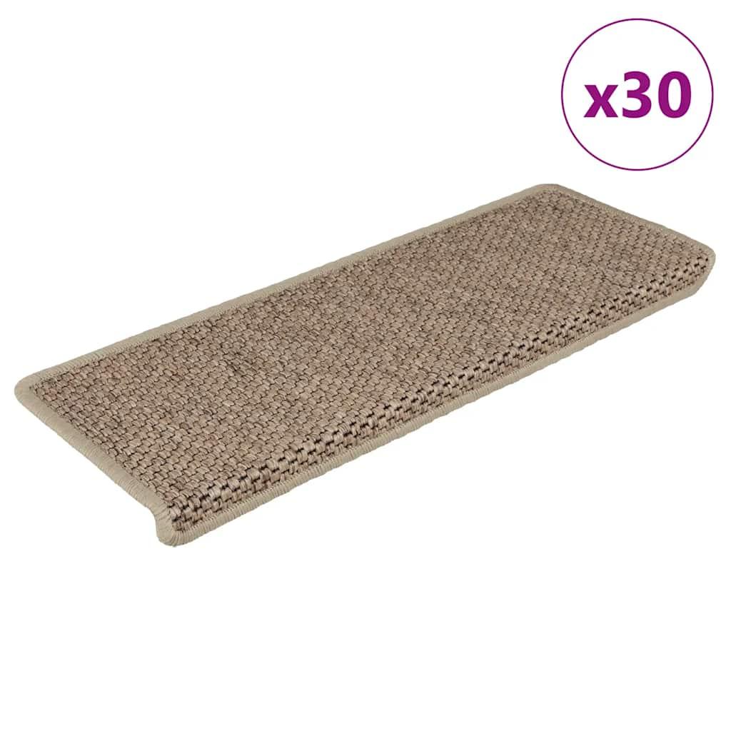 Selvklæbende Trappemåtter 65X21X4 Cm Sisal-Look - 30 / Sandfarvet