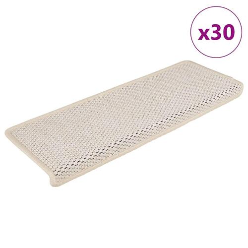 Selvklæbende trappemåtter 30 stk. 65x21x4 cm sisal-look creme