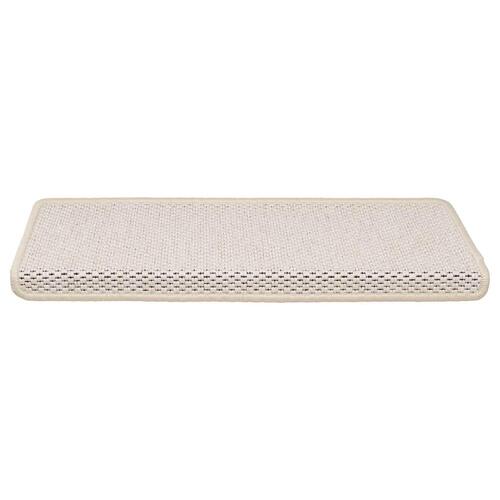Selvklæbende trappemåtter 30 stk. 65x21x4 cm sisal-look creme