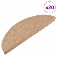 Selvklæbende trappemåtter 20 stk. 56x17x3 cm beige