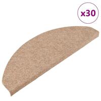 Selvklæbende trappemåtter 30 stk. 65x22,5x3,5 cm beige