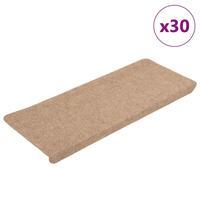 Selvklæbende trappemåtter 30 stk. 65x24,5x3,5 cm beige
