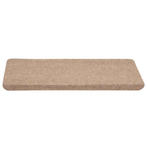 Selvklæbende trappemåtter 30 stk. 65x24,5x3,5 cm beige