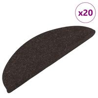 Selvklæbende trappemåtter 20 stk. 65x22,5x3,5 cm sort