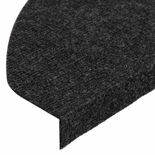Selvklæbende trappemåtter 30 stk. 65x22,5x3,5 cm sort