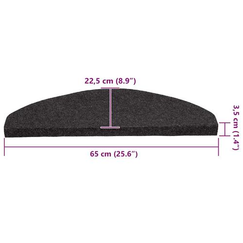 Selvklæbende trappemåtter 30 stk. 65x22,5x3,5 cm sort