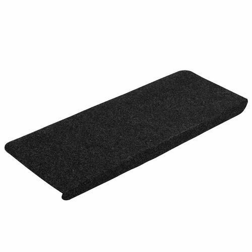 Selvklæbende trappemåtter 30 stk. 65x24,5x3,5 cm sort