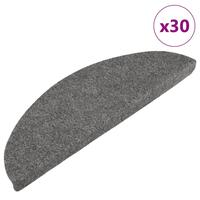 Selvklæbende trappemåtter 30 stk. 56x17x3 cm grå