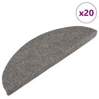 Selvklæbende trappemåtter 20 stk. 65x22,5x3,5 cm grå