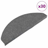 Selvklæbende trappemåtter 30 stk. 65x22,5x3,5 cm grå