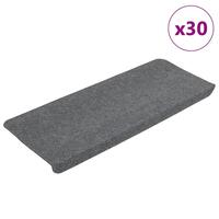 Selvklæbende trappemåtter 30 stk. 65x24,5x3,5 cm grå