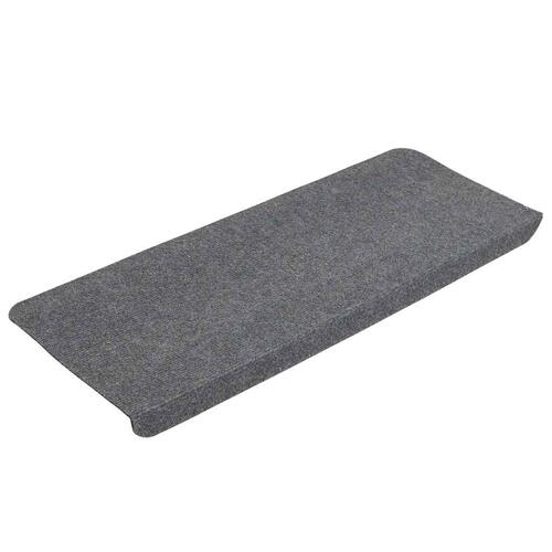 Selvklæbende trappemåtter 30 stk. 65x24,5x3,5 cm grå