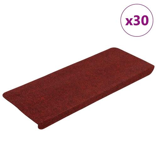 Selvklæbende trappemåtter 30 stk. 65x24,5x3,5 cm rød