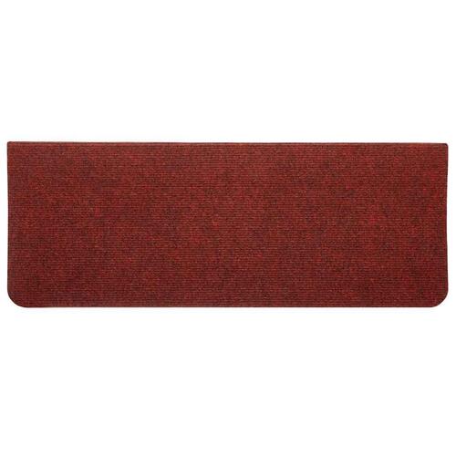 Selvklæbende trappemåtter 30 stk. 65x24,5x3,5 cm rød