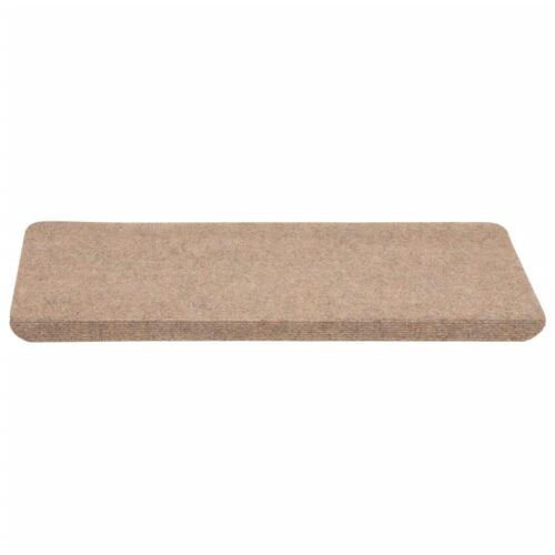 Selvklæbende trappemåtter 15 stk. 65x24,5x3,5 cm beige