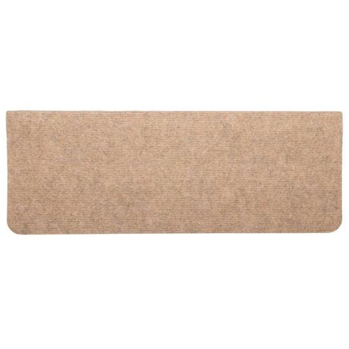 Selvklæbende trappemåtter 15 stk. 65x24,5x3,5 cm beige