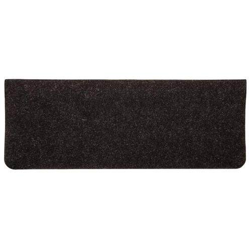 Selvklæbende trappemåtter 15 stk. 65x24,5x3,5 cm antracitgrå