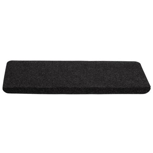 Selvklæbende trappemåtter 15 stk. 65x24,5x3,5 cm sort