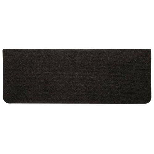 Selvklæbende trappemåtter 15 stk. 65x24,5x3,5 cm sort