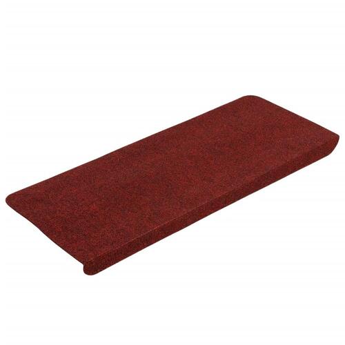 Selvklæbende trappemåtter 15 stk. 65x24,5x3,5 cm rød