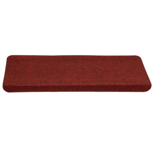 Selvklæbende trappemåtter 15 stk. 65x24,5x3,5 cm rød