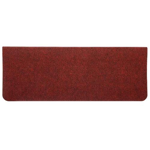 Selvklæbende trappemåtter 15 stk. 65x24,5x3,5 cm rød