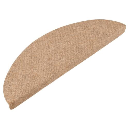 Selvklæbende trappemåtter 10 stk. 56x17x3 cm beige