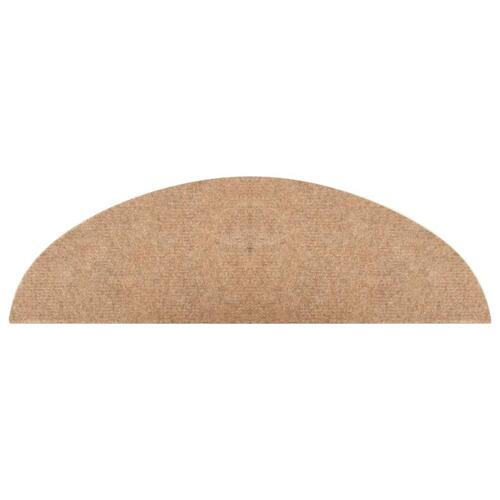 Selvklæbende trappemåtter 10 stk. 56x17x3 cm beige