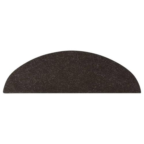 Selvklæbende trappemåtter 10 stk. 56x17x3 cm sort