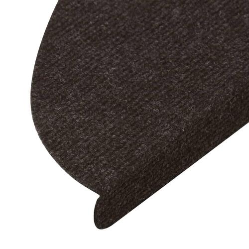 Selvklæbende trappemåtter 10 stk. 65x22,5x3,5 cm sort