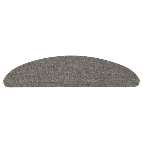 Selvklæbende trappemåtter 10 stk. 56x17x3 cm grå
