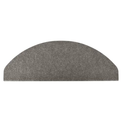 Selvklæbende trappemåtter 10 stk. 56x17x3 cm grå
