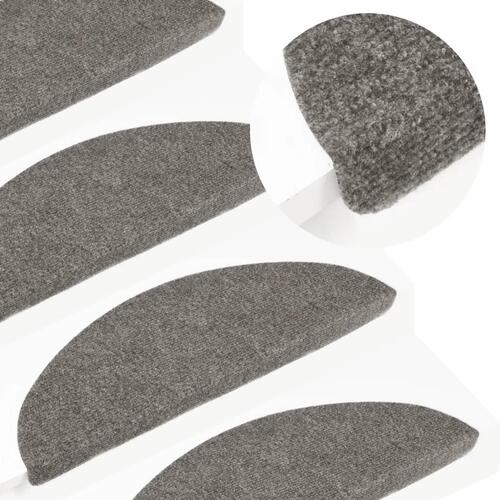 Selvklæbende trappemåtter 10 stk. 65x22,5x3,5 cm grå