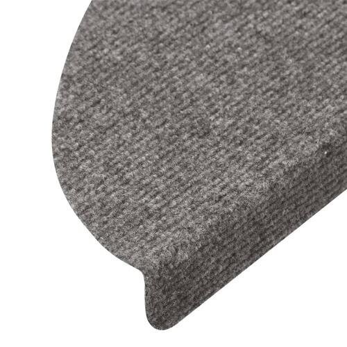 Selvklæbende trappemåtter 10 stk. 65x22,5x3,5 cm grå