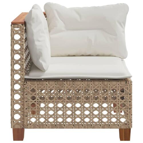 Hjørnemodul til havesofa med hynder polyrattan beige