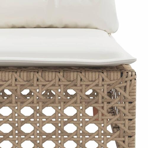 Hjørnemodul til havesofa med hynder polyrattan beige