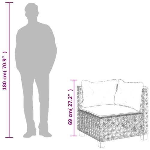 Hjørnemodul til havesofa med hynder polyrattan beige