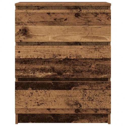 Skænk 60×35×76 cm i konstrueret træ - antikt træ look, 3 skuffer