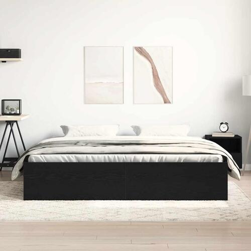 Sengestel uden madras 200x200 cm konstrueret træ sort eg
