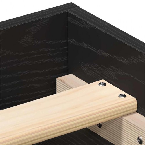 Sengestel uden madras 135×190 cm - konstrueret træ, sort eg